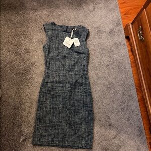 Perserico Elegant Blue Tweed Dress